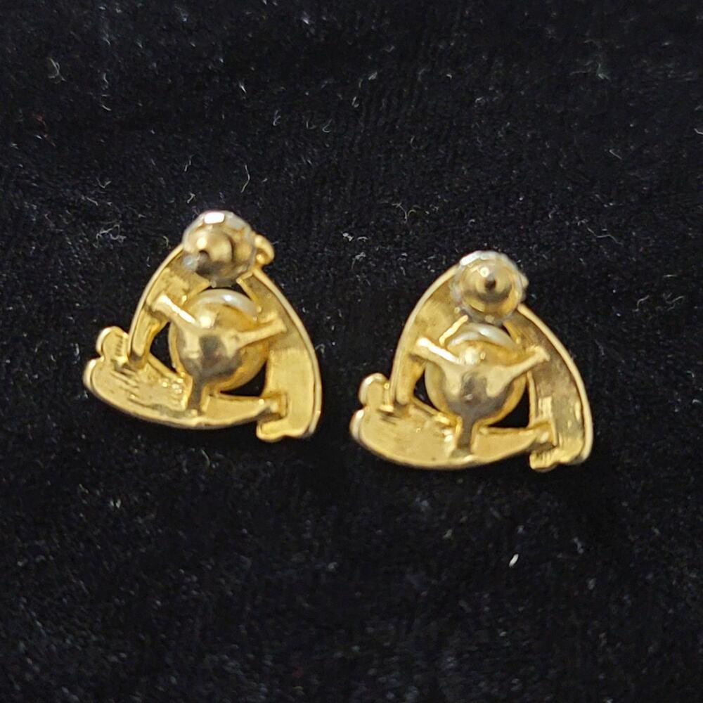 Vtg Gold Tone Earrings - Picture 4 of 4